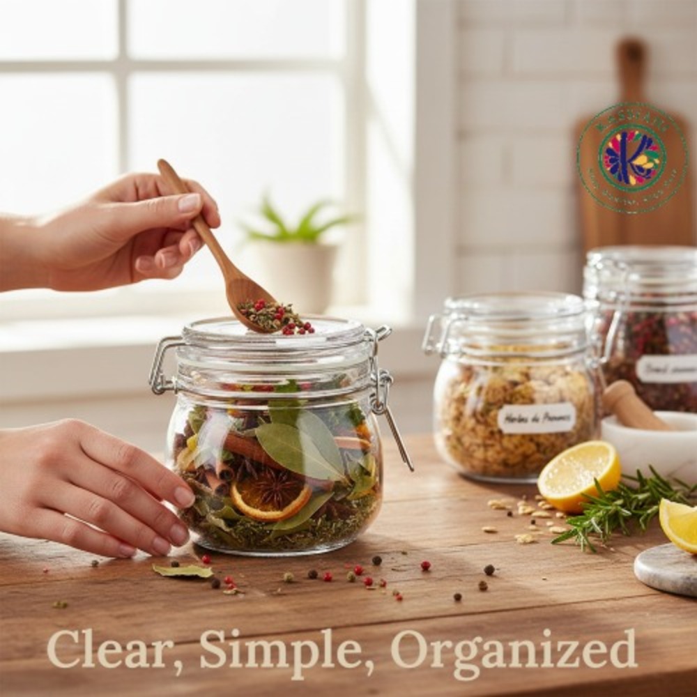 KORKEN Clear Glass Jar with Lid 17 oz Airtight Food Storage